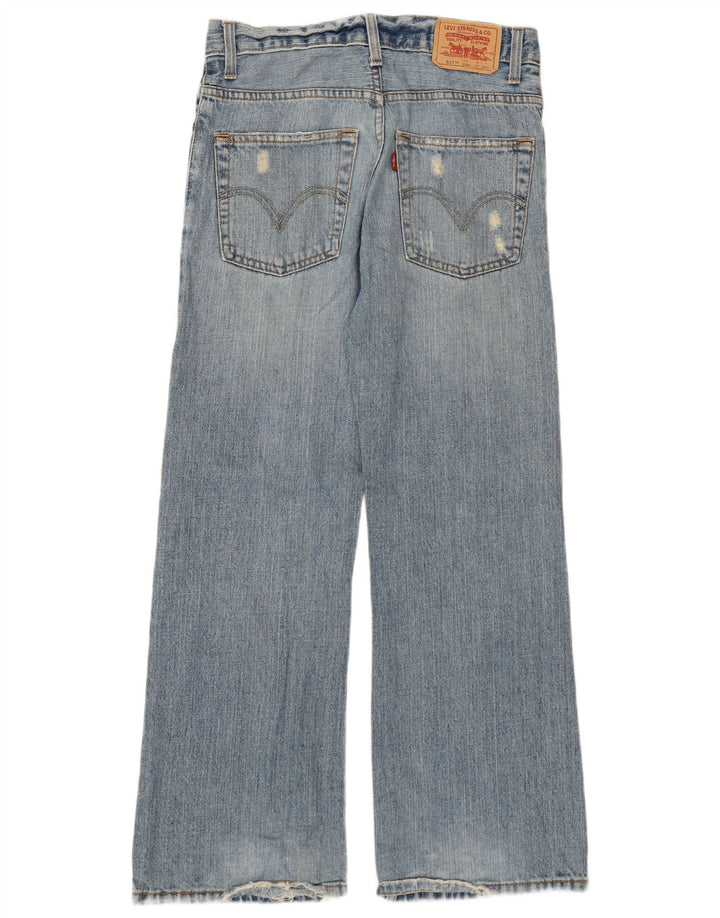 Levi's Damen 527 Distressed Bootcut Jeans Größe 12 Mittel W28 L27 Blau