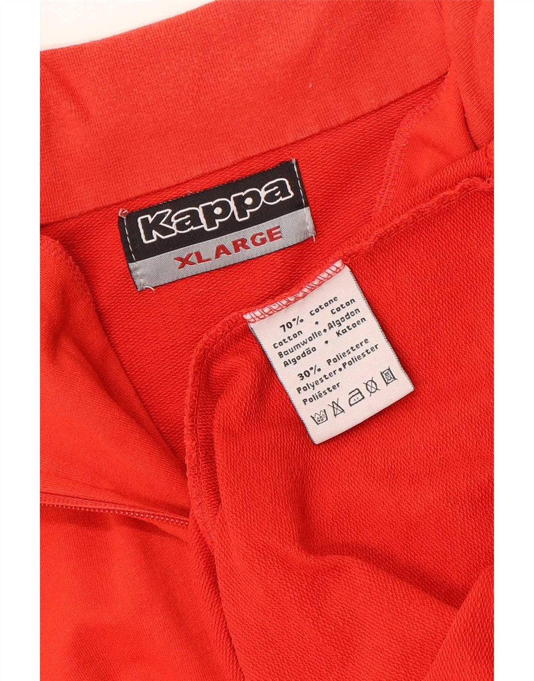 Kappa Herren-Sweatshirt mit Reißverschluss, XL, rote Baumwolle