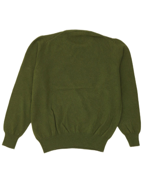 Fred Perry Herren-Pullover mit Rundhalsausschnitt, mittelgrüne Wolle