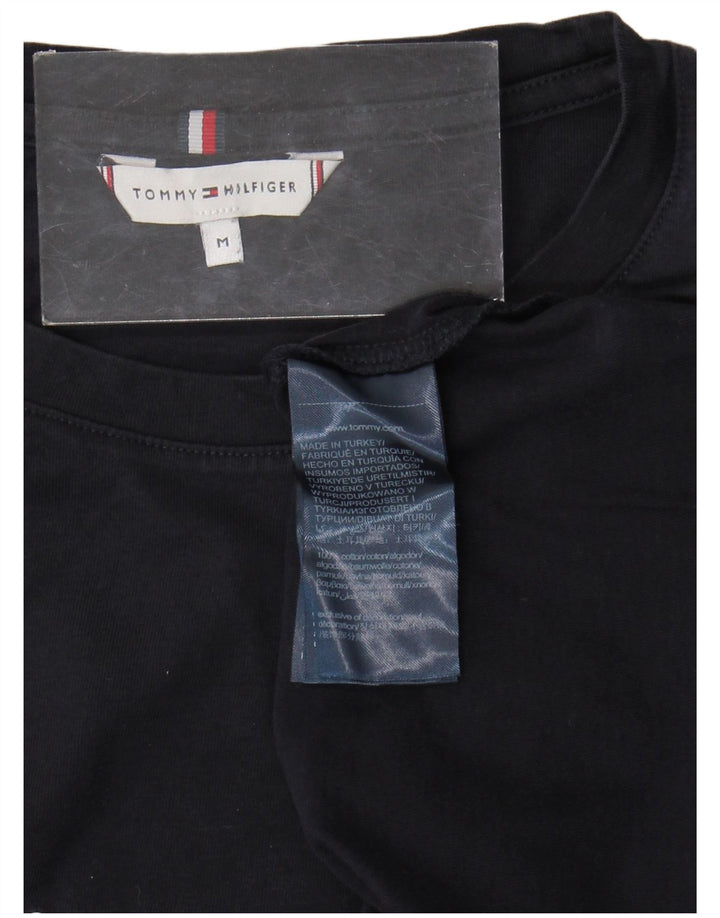 TOMMY HILFIGER Damen Grafik T-Shirt Top UK 12 Medium Marineblau Baumwolle