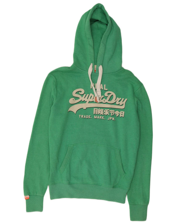 Superdry Mens Real Graphic Hoodie Jumper Small Green Cotton