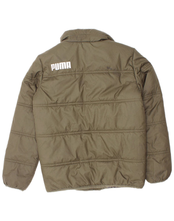 Puma Jungen Grafik gepolsterte Jacke 5–6 Jahre Khaki Polyester