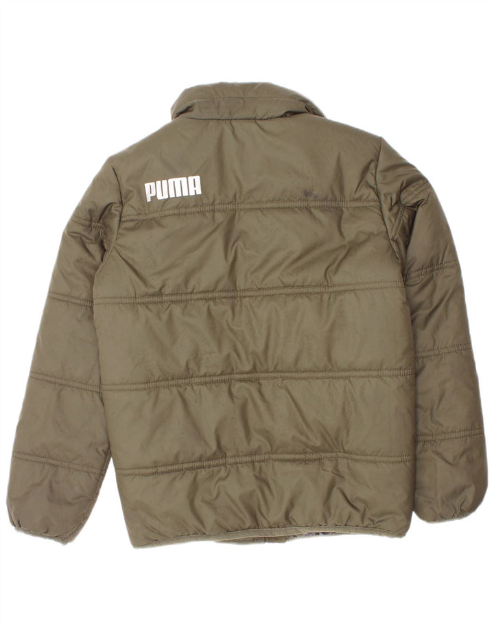 Puma Jungen Grafik gepolsterte Jacke 5–6 Jahre Khaki Polyester