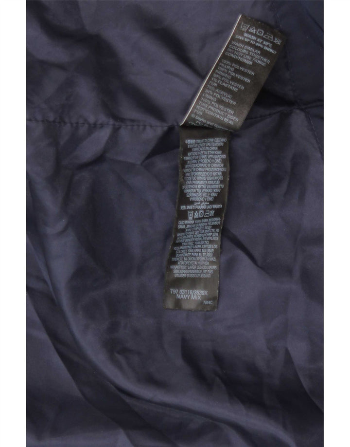 Marks & Spencer Damen Wattierte Jacke UK 16 Large Marineblau Polyester