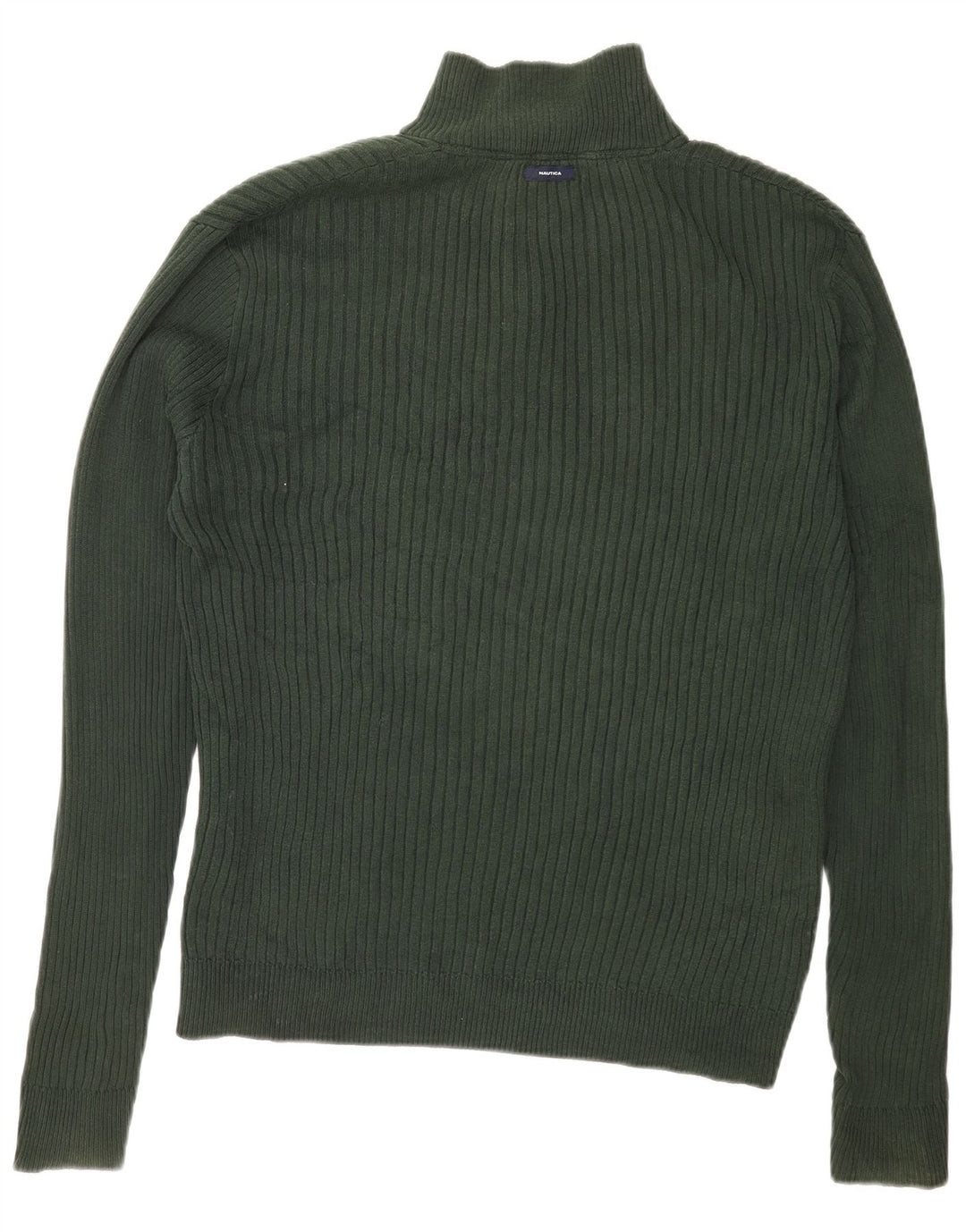 Nautica Herren-Pullover mit Knopfkragen, groß, grüne Baumwolle