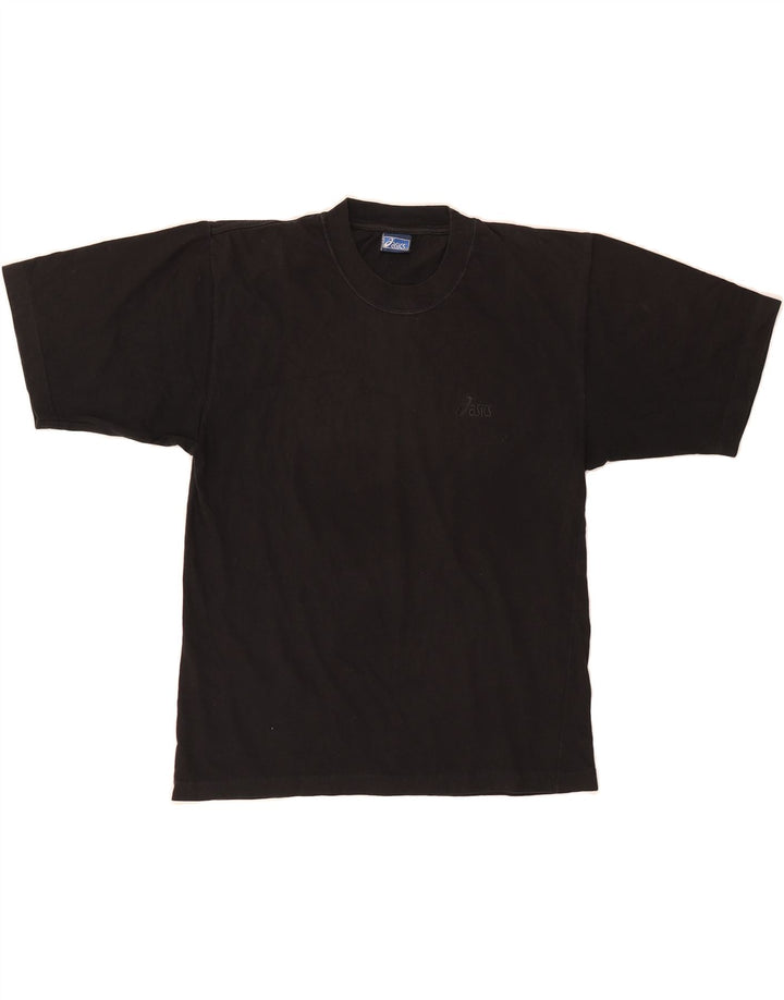 ASICS Womens T-Shirt Top UK 12 Medium Black Vintage Asics and Second-Hand Asics from Messina Hembry 