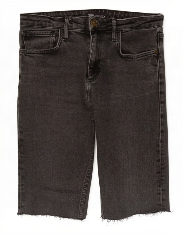 Zara Damen Jeansshorts EU 38 Small W28 Grau