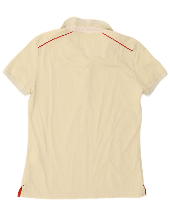 Ferrari Damen-Poloshirt UK 12 aus mittelgelber Baumwolle