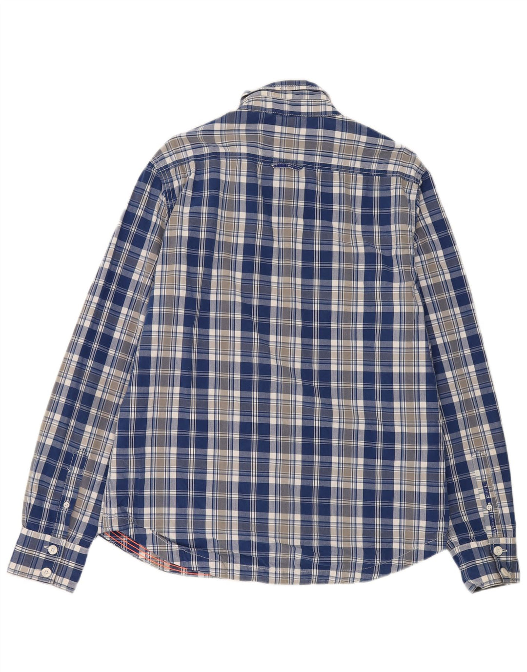 Superdry Herrenhemd 2XL, blau kariert, Baumwolle