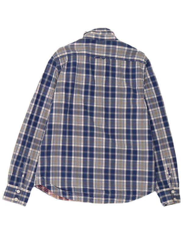 Superdry Herrenhemd 2XL, blau kariert, Baumwolle