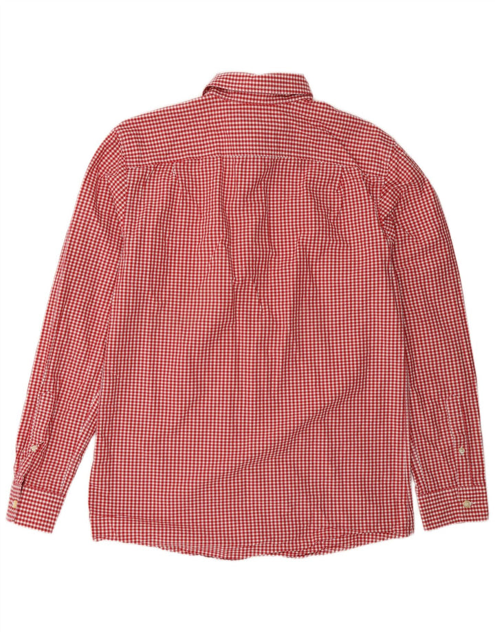 Jack Wills Herrenhemd aus mittelroter Gingham-Baumwolle