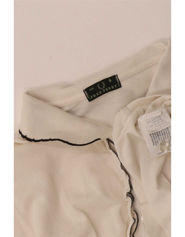 Fred Perry Damen Poloshirt UK 10 Small Off White Baumwolle