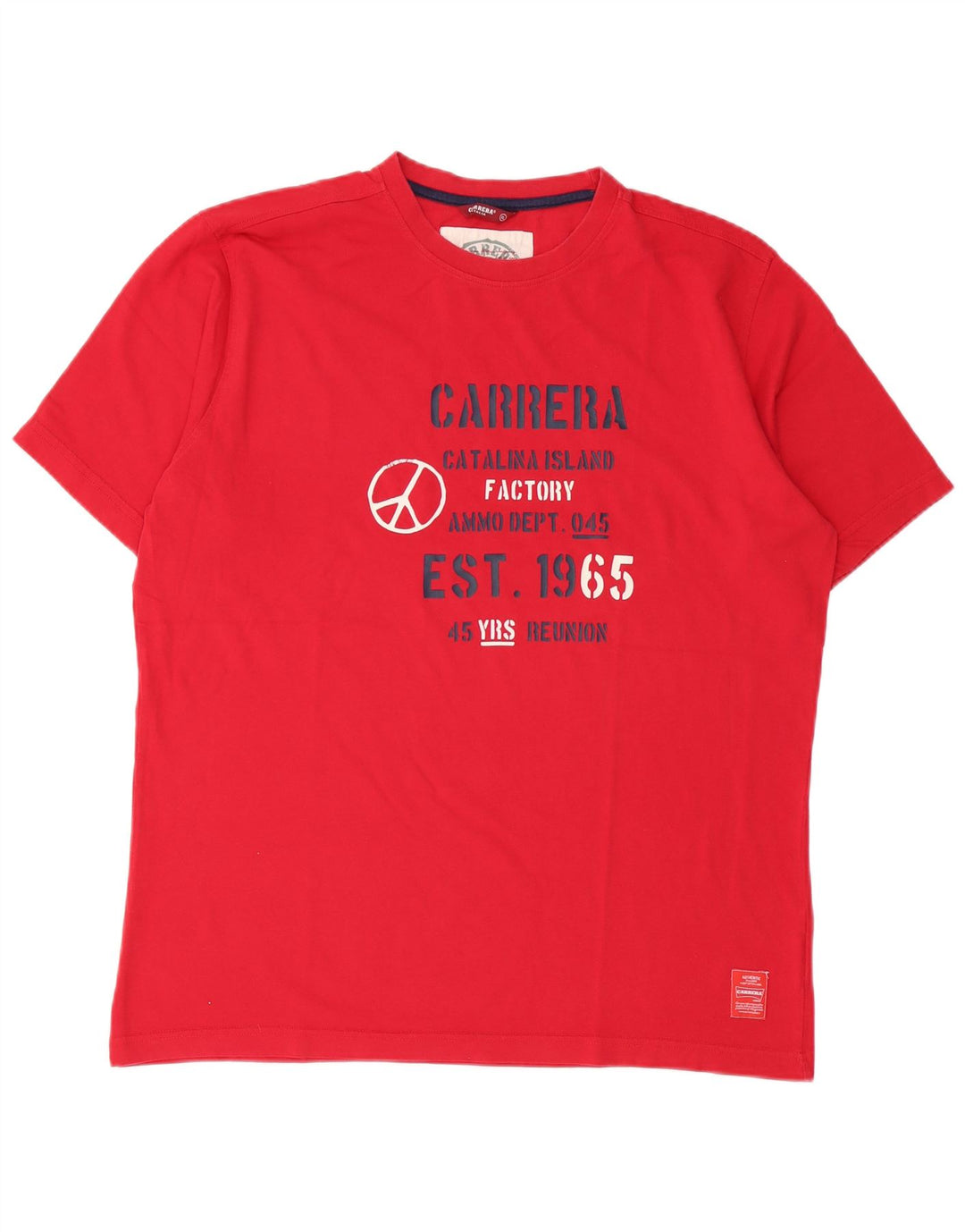 Carrera Herren Grafik-T-Shirt-Oberteil XL aus roter Baumwolle