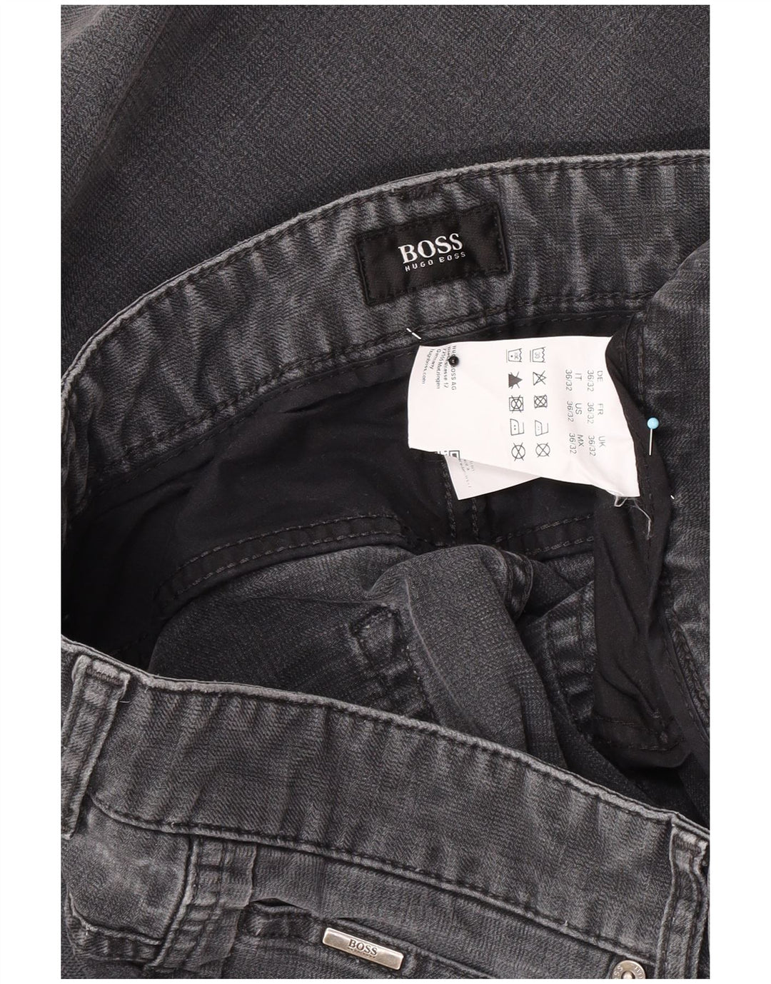 Hugo Boss Herren Slim Jeans W36 L32 Graue Baumwolle