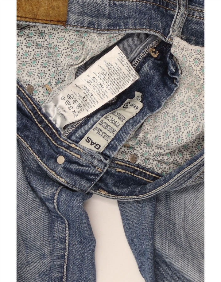 Gas Damen Straight Jeans W33 L27 Blaue Baumwolle
