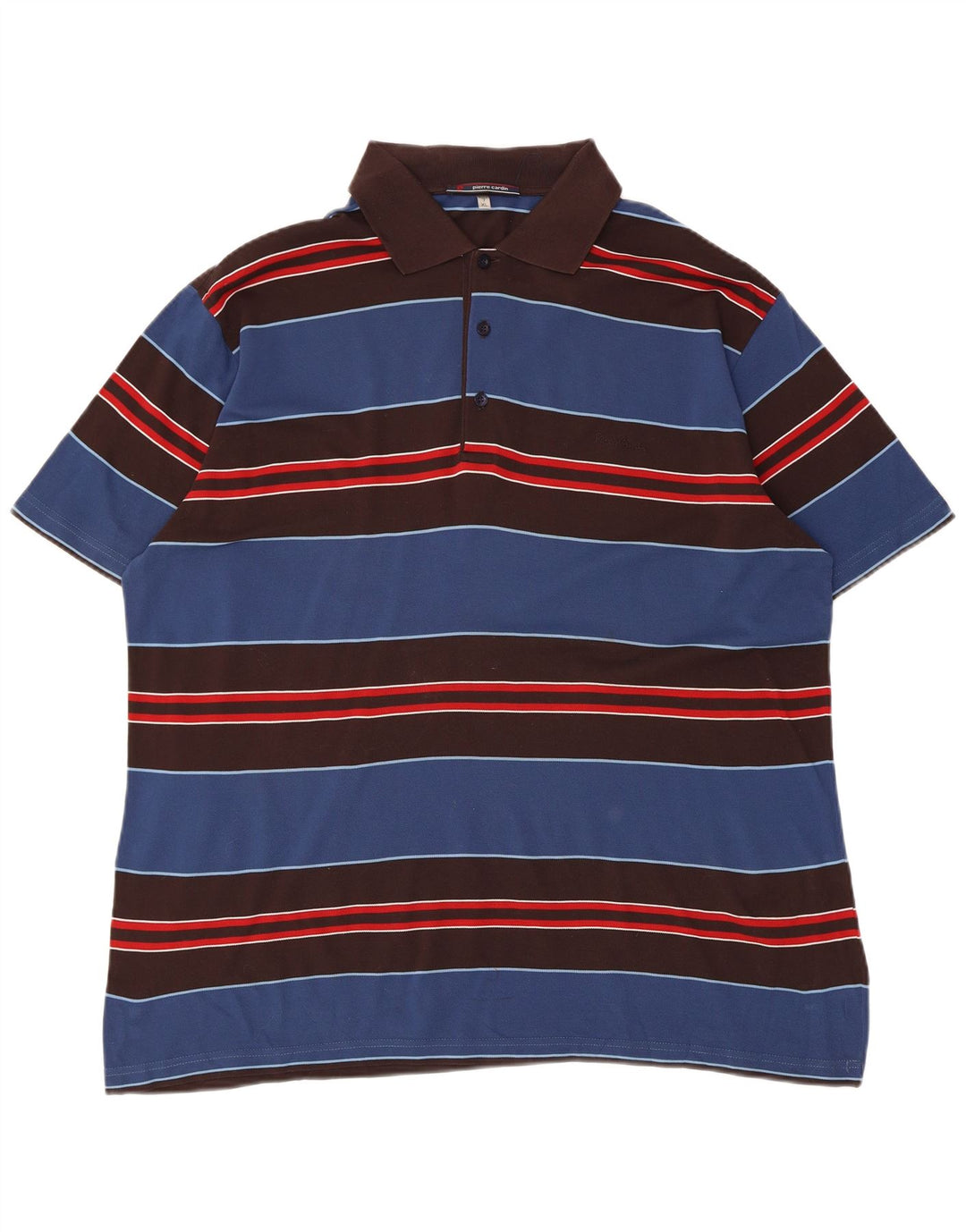 Pierre Cardin Herren-Poloshirt XL, blau gestreift, Baumwolle