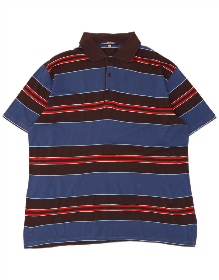 Pierre Cardin Herren-Poloshirt XL, blau gestreift, Baumwolle