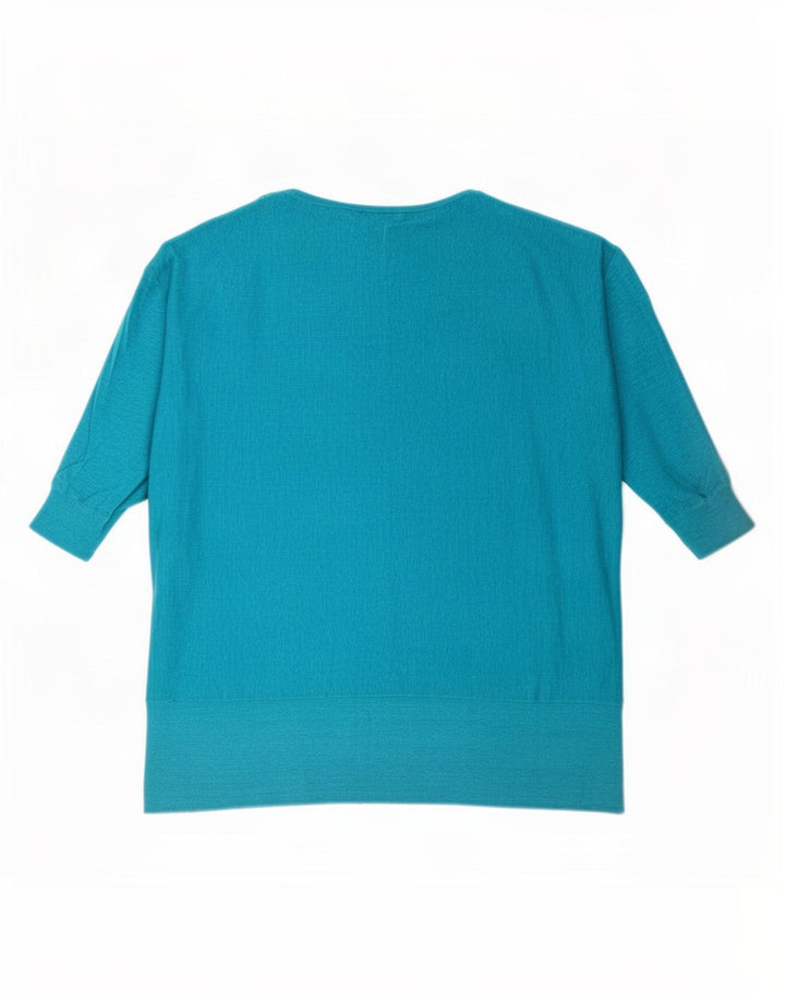 Phase Eight Damen-Blusenoberteil mit 1/2-Ärmeln, übergroß, UK-Größe 44, mittelblaues Leinen