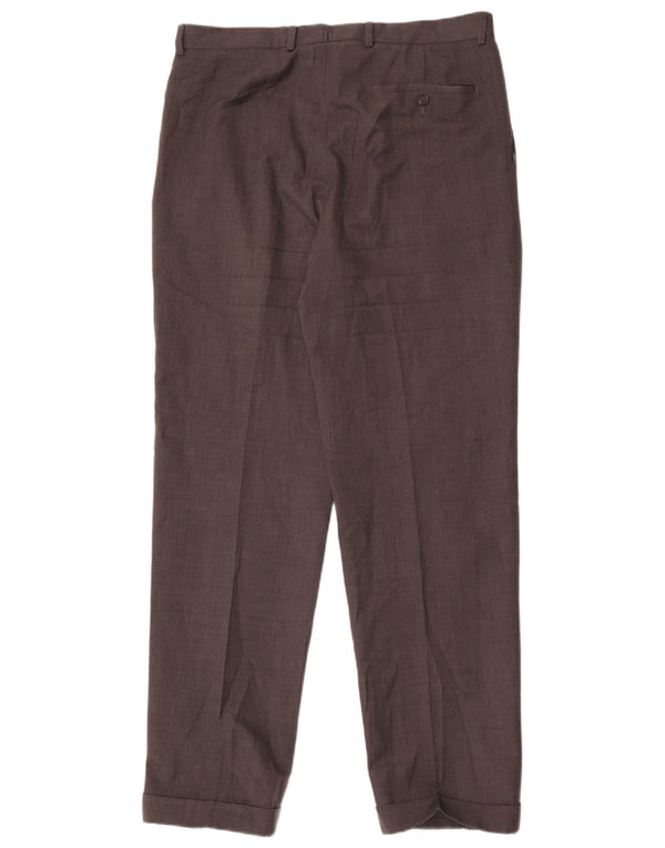 Marks & Spencer Herren-Anzughose mit Pegged-Anzug, W34 L33, graues Polyester