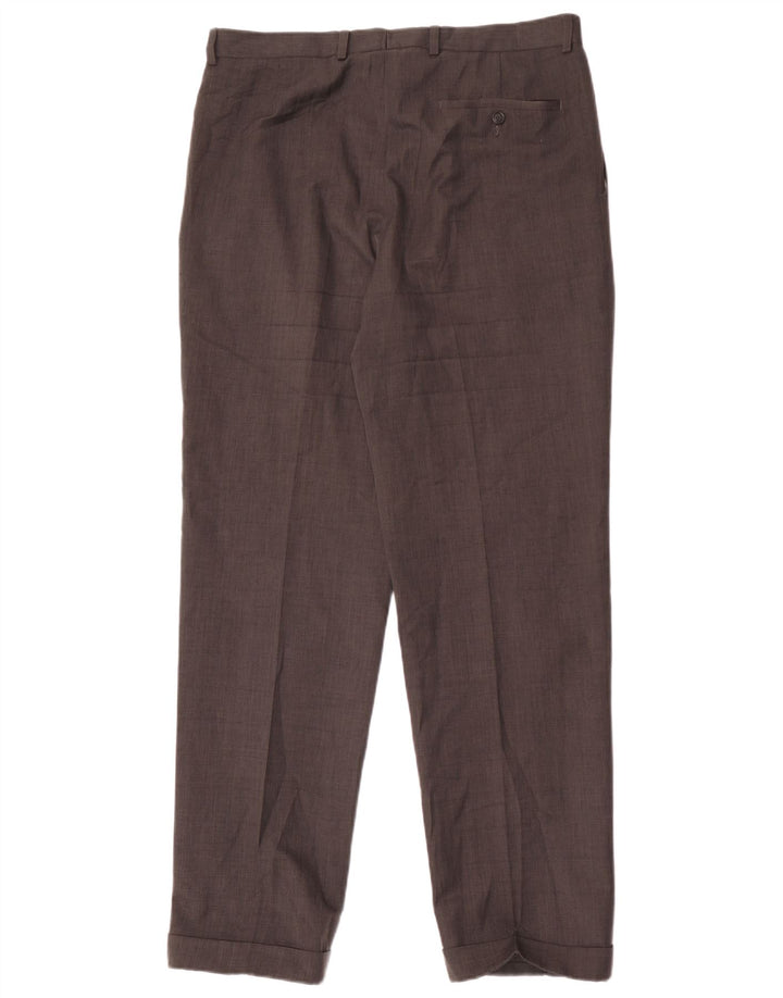 Marks & Spencer Herren-Anzughose mit Pegged-Anzug, W34 L33, graues Polyester