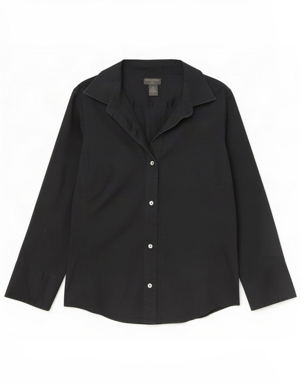 Banana Republic Womens Shirt UK 14 Large Black Cotton