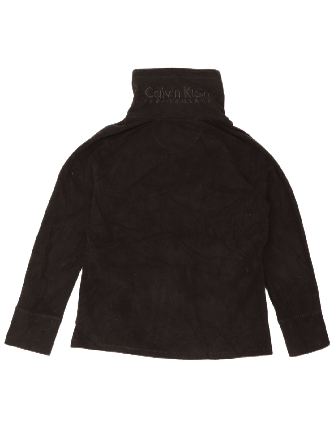 Calvin Klein Damen Graphic Fleece Jacke UK 16 Large Schwarz Polyester