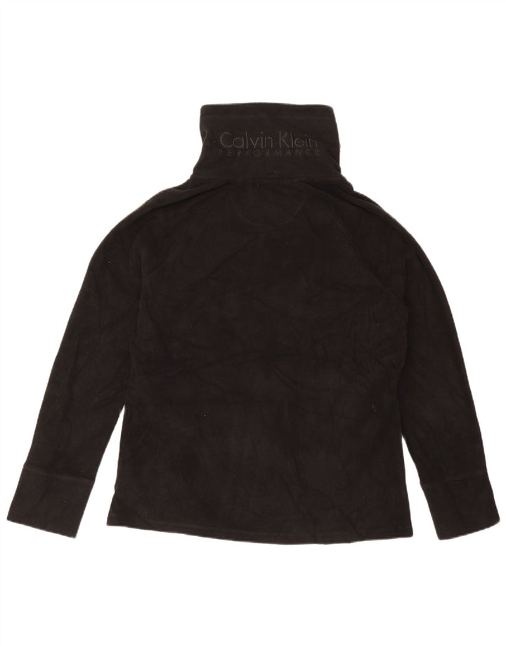 Calvin Klein Damen Graphic Fleece Jacke UK 16 Large Schwarz Polyester