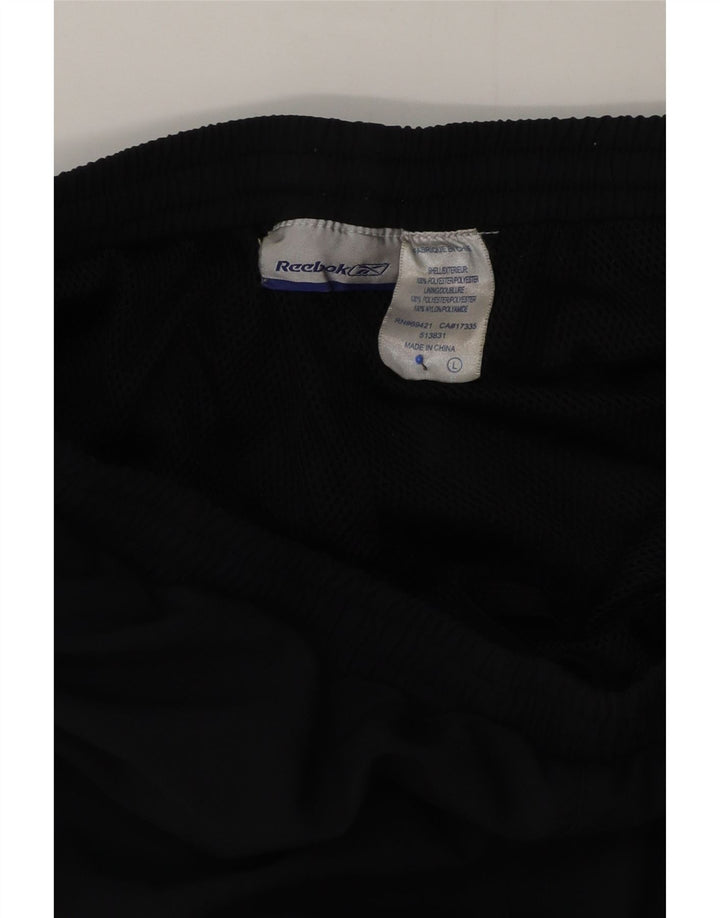 Reebok Herren-Trainingshose, groß, schwarzes Colourblock-Polyester