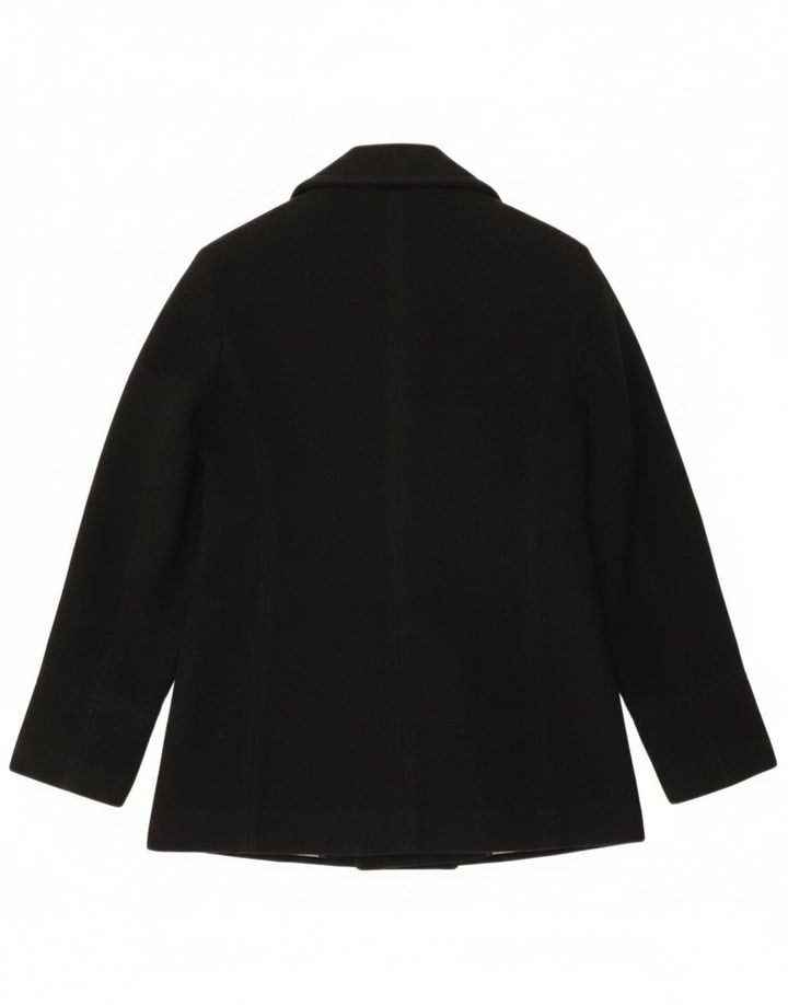 Calvin Klein Damen Pea Coat UK 4 Small Schwarze Wolle