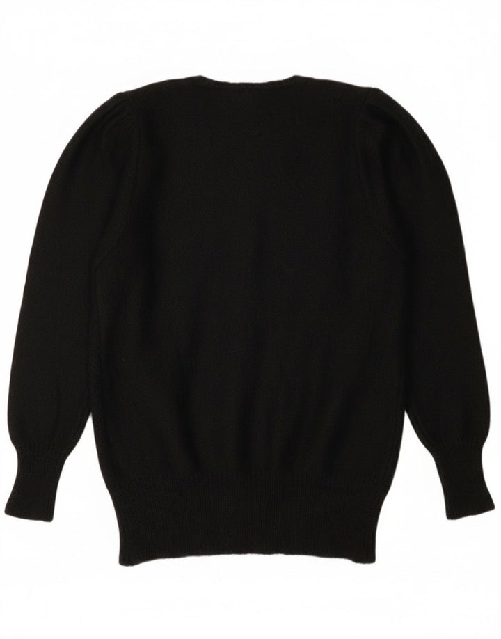 Vintage Damen Pullover mit Rundhalsausschnitt IT 44 Medium Schwarz