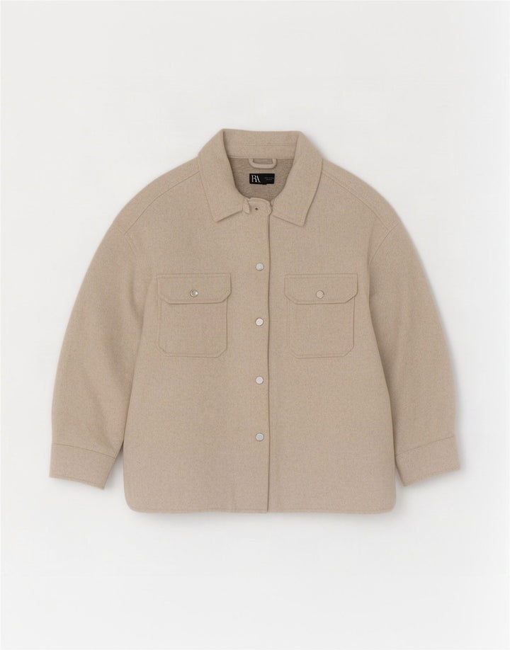 Zara Damen Overshirt Flanellhemd UK 8 XS Beige Polyester
