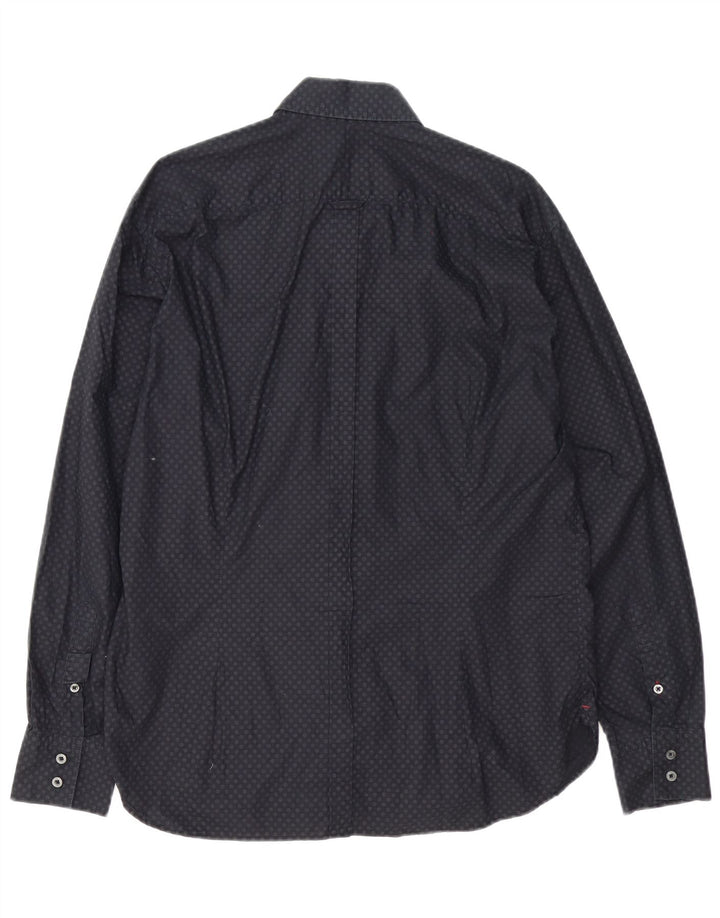 Paul Smith Herren-Hemd mit klassischer Passform XL, schwarz gefleckte Baumwolle