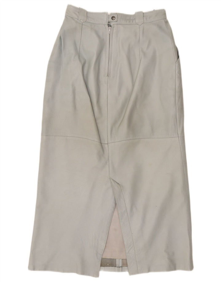 Vintage Damen Lederrock W36 XL Graues Leder