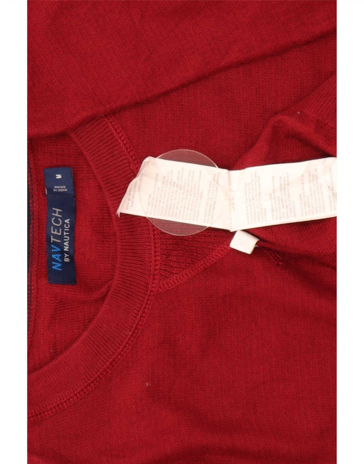 Nautica Herren-Pullover mit Rundhalsausschnitt, reguläre Passform, mittelrote Baumwolle