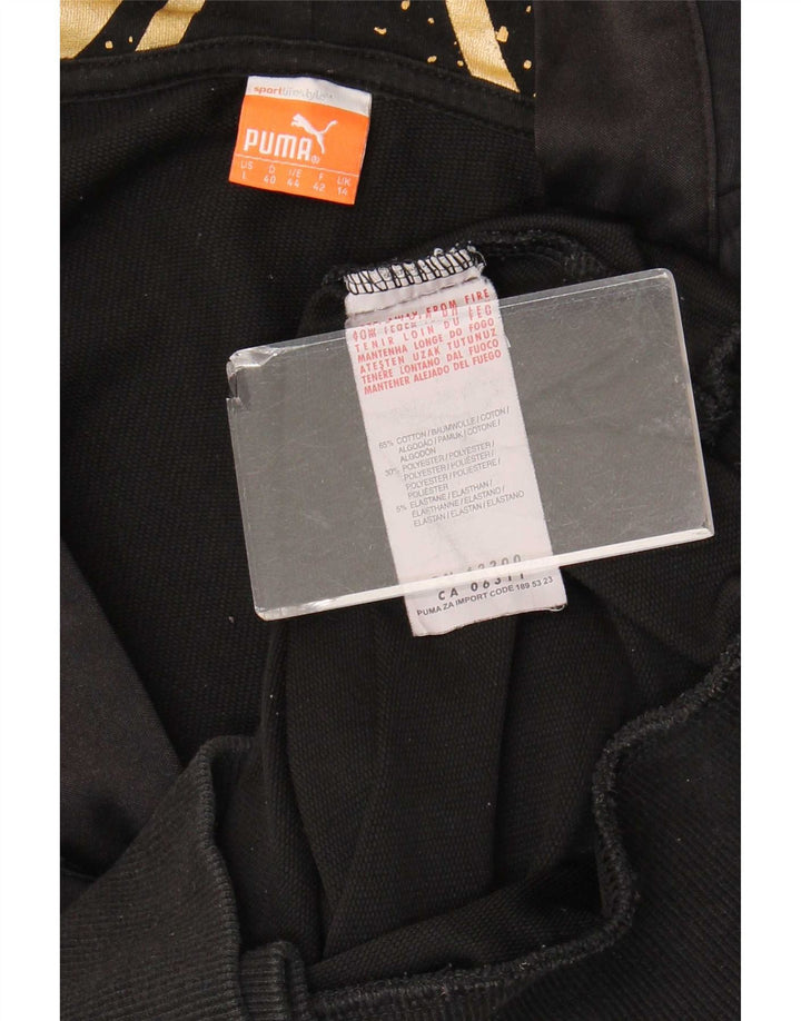Puma Damen Kapuzenpullover UK 14 Mittelschwarze Baumwolle