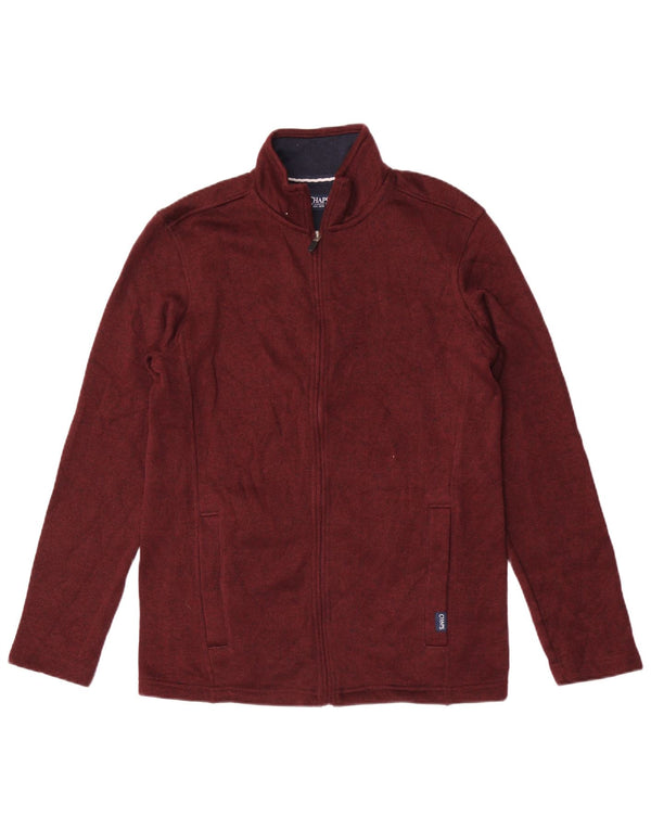 Chaps Mens Tracksuit Top Jacket Small Burgundy Polyester