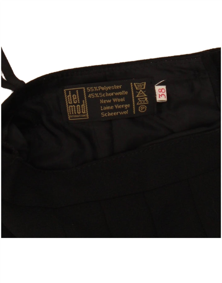 Del Mod Damen-Faltenrock mit hoher Taille, EU 38, Mittel W27, schwarzes Polyester