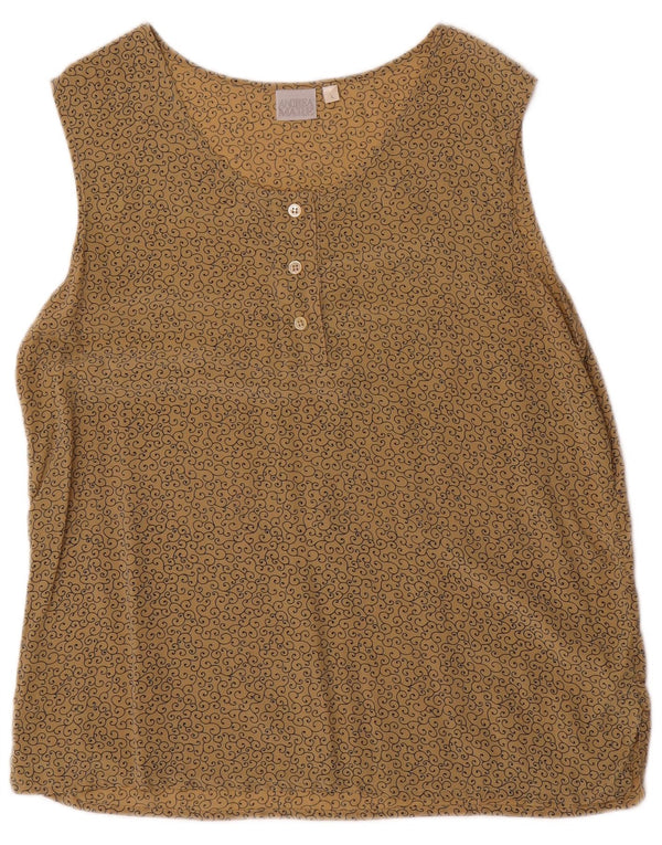 Andrea Mare Damen ärmelloses Blusenoberteil UK 16 Large Beige Paisley