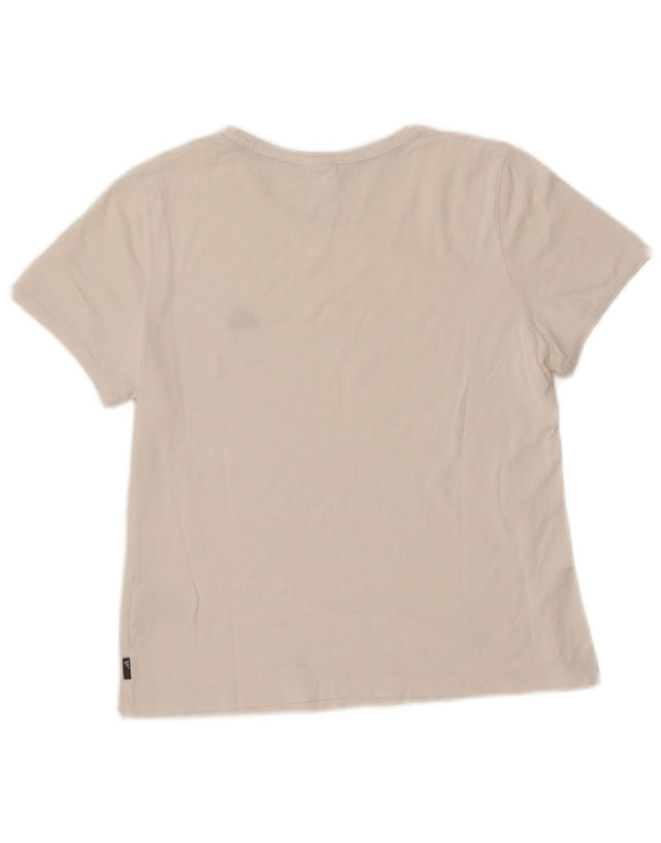 Adidas Damen T-Shirt Top UK 14 Mittelweiße Baumwolle