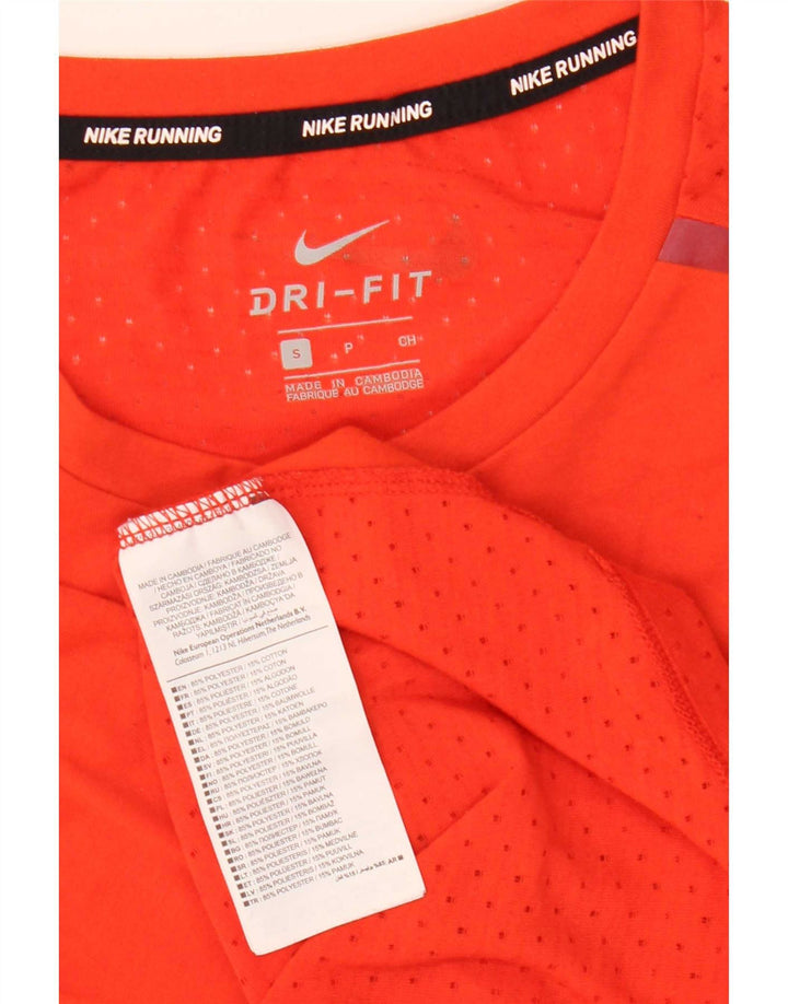 Nike Herren Dri Fit T-Shirt Top Small Rot Polyester