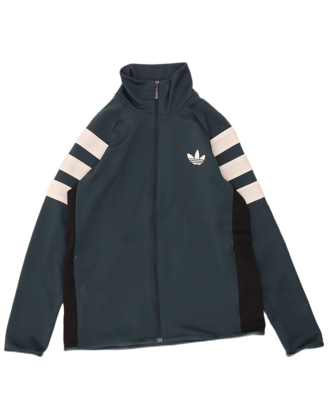 Adidas Herren-Trainingsanzug-Top-Jacke, großes grünes Farbblock-Polyester