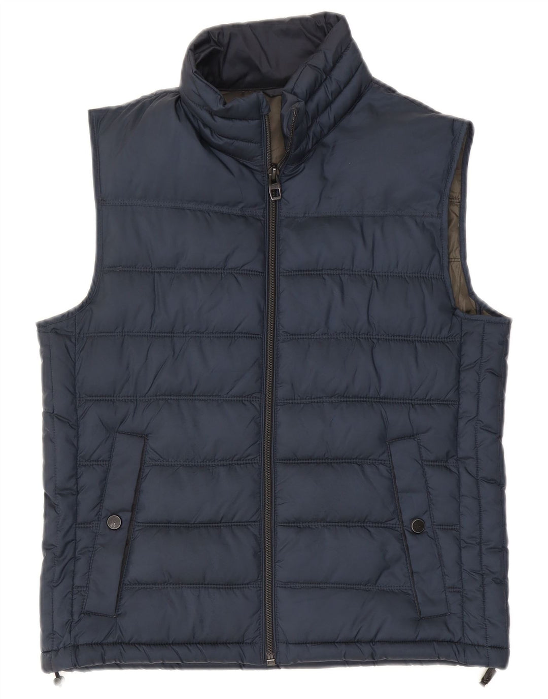 Zara Herren Wattierte Weste UK 38 Medium Marineblau Polyester
