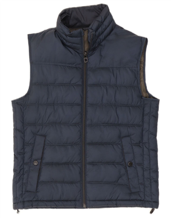 Zara Herren Wattierte Weste UK 38 Medium Marineblau Polyester