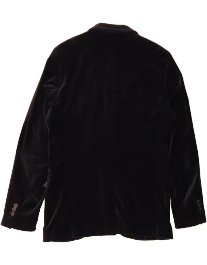 SCOTCH & SODA Herren-Blazer aus Samt mit 2 Knöpfen, Größe 52, XL, schwarze Baumwolle