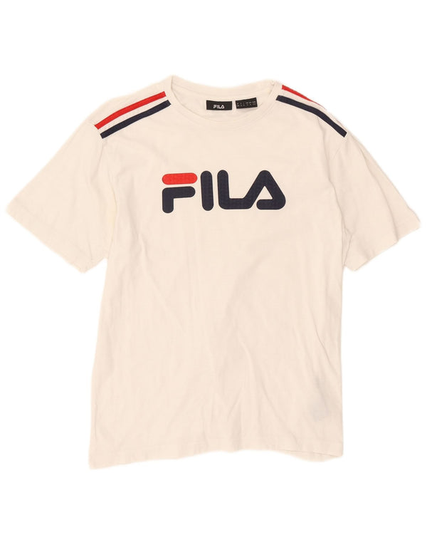 Fila Herren-T-Shirt mit Grafik, Größe S, weiße Baumwolle