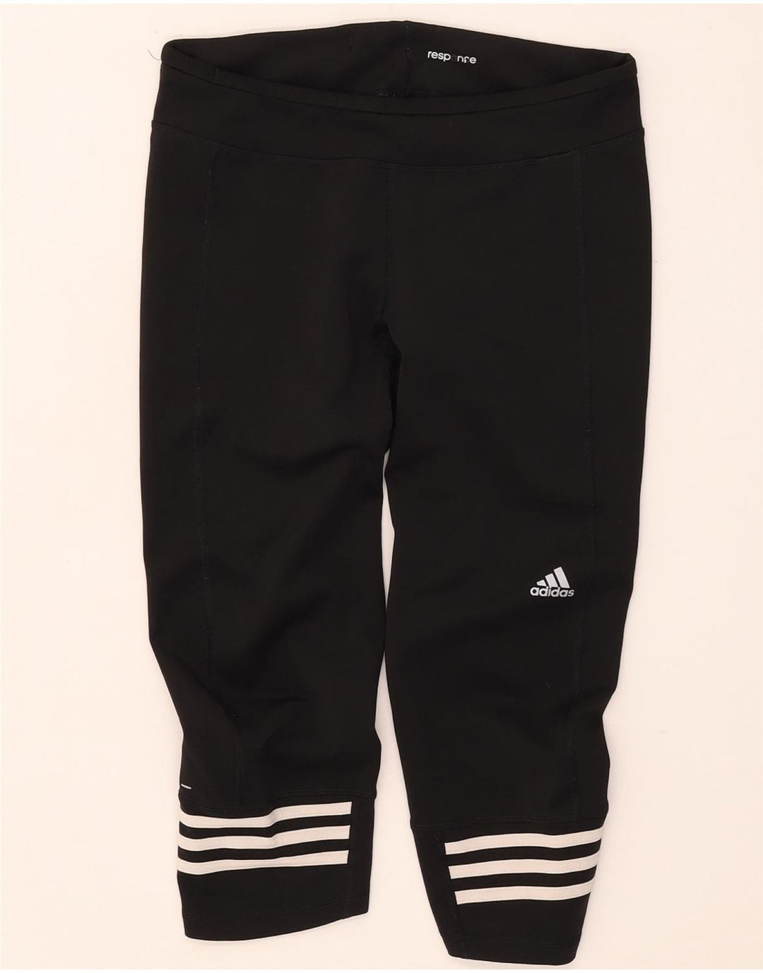 Adidas Damen Climalite Capri Leggings UK 12/14 Medium Schwarz Polyester