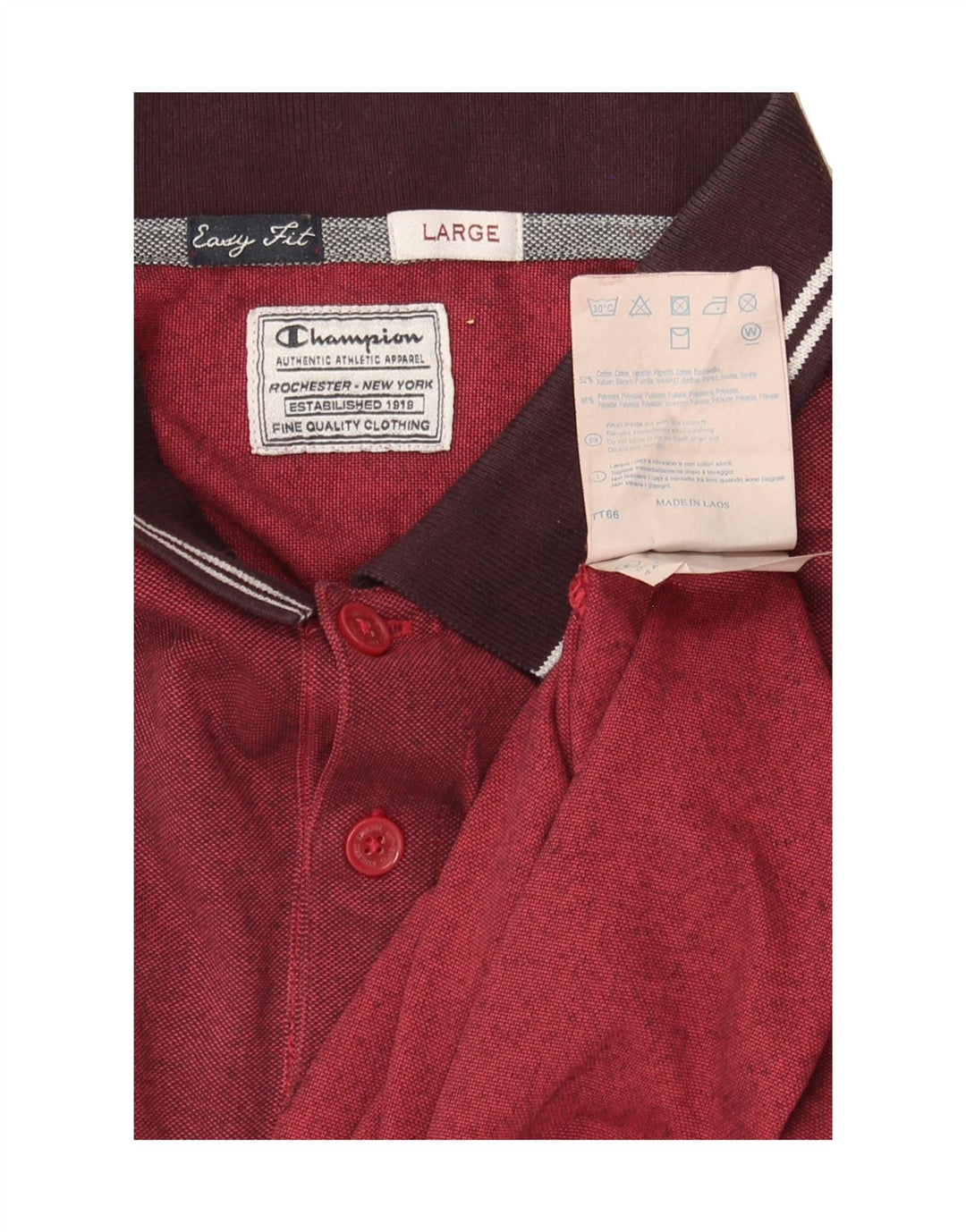 CHAMPION Mens Easy Fit Polo Shirt Large Red Cotton Vintage Champion and Second-Hand Champion from Messina Hembry 
