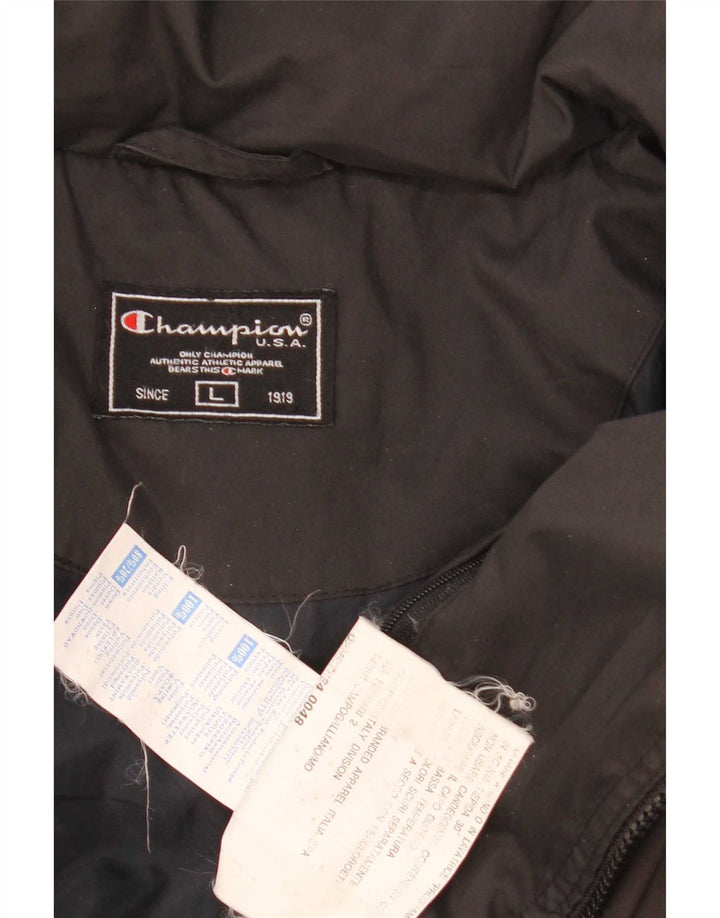 Champion Herren Wattierte Jacke UK 40 Large Schwarz Polyester