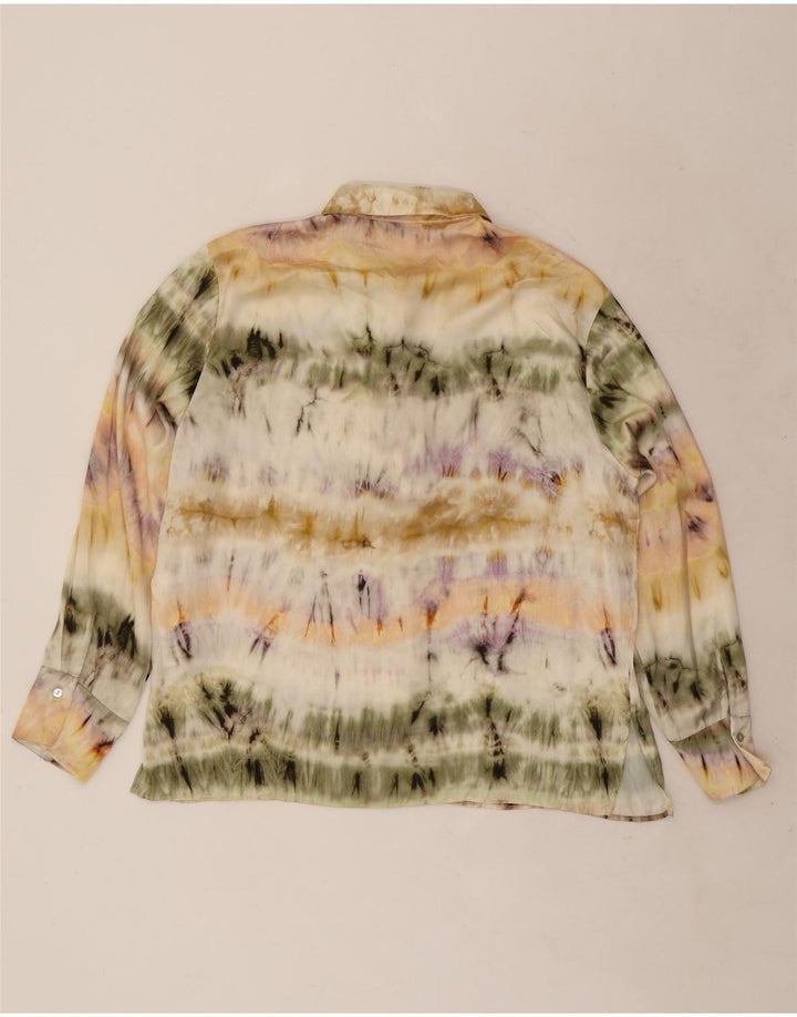 Zara Damen-Hemdbluse, UK 46, groß, mehrfarbig, Batik-Polyester