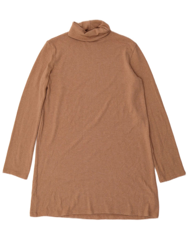 Zara Damen Pulloverkleid UK 14 Mittelbraunes Polyester